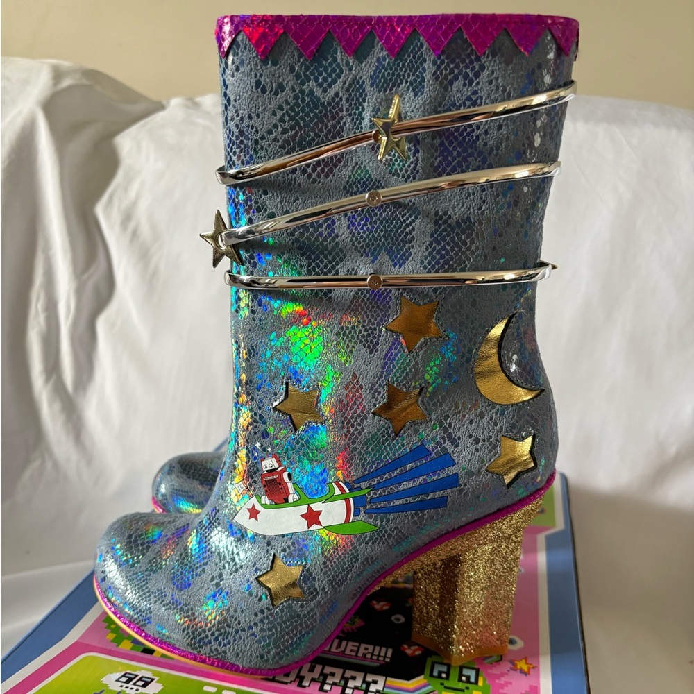 Holographic Star-Embellished Boots
